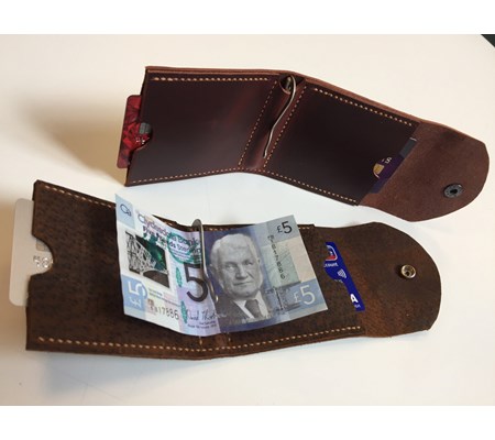 CLIP WALLET - hand stitched - From £34