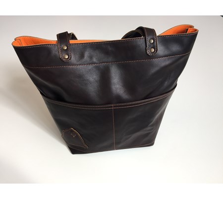 TOTE - Chocolate with Orange flash - From £125