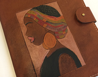Hand Carved Lady on Journal